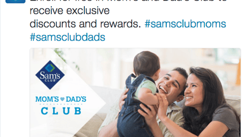 Sam's Club 'Mom's and Dad's Club' Facebook Update
